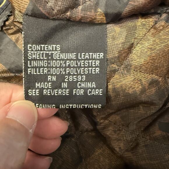 Vtg Members Only Genuine Leather Jacket Men XL Brown Moto Bomber Full Zip EUC - Picture 8 of 15